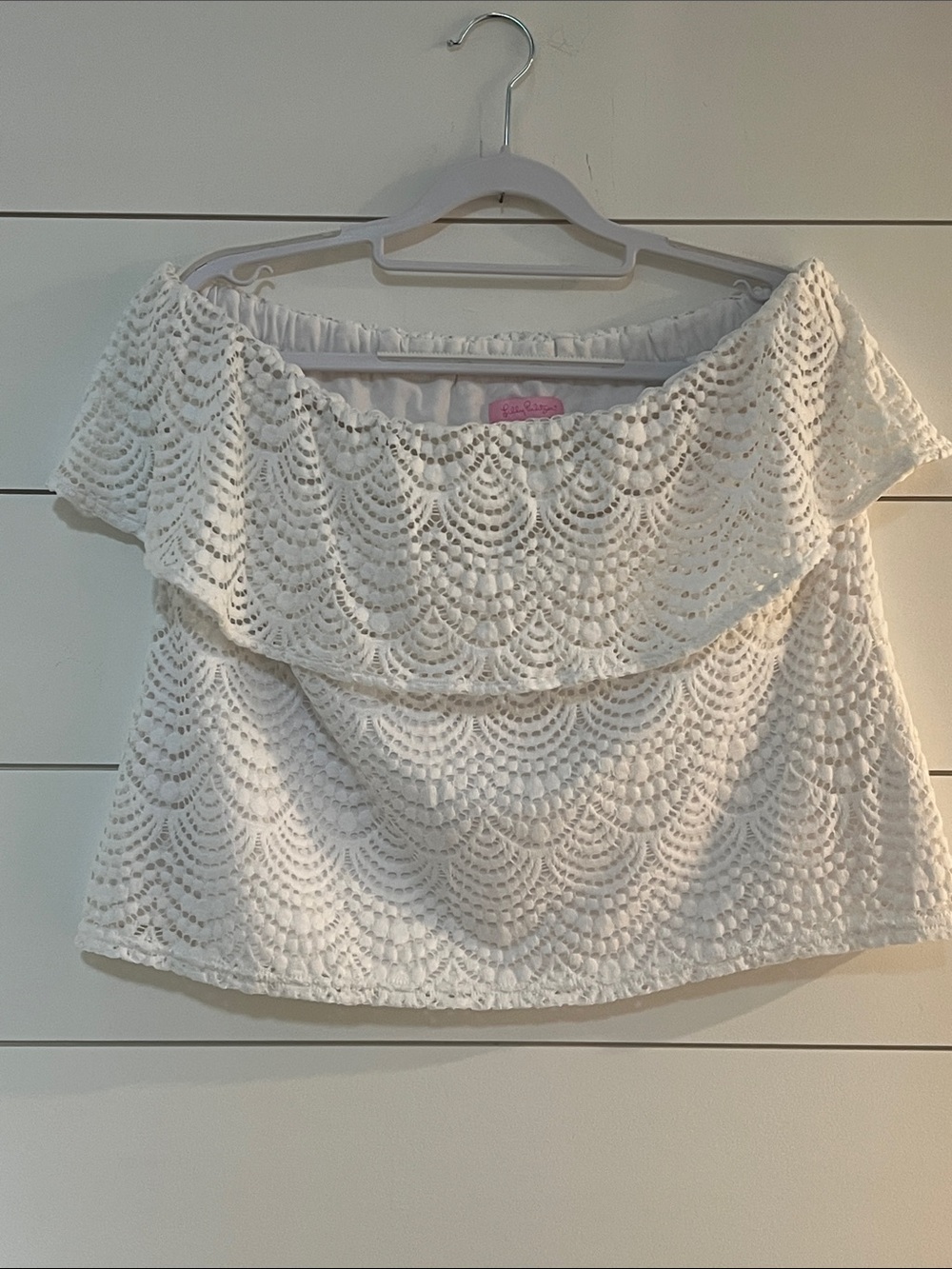 Lily Pulitzer Strapless White Crochet Lace Women's Top